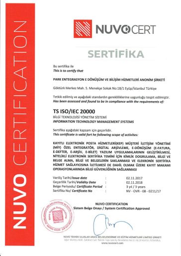 TS ISO/IEC 20000-1 — Bilgi Teknolojileri Hizmet Yönetim Sistemi